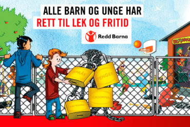 Illustrasjon av barn som leker og andre barn som blir holdt utenfor