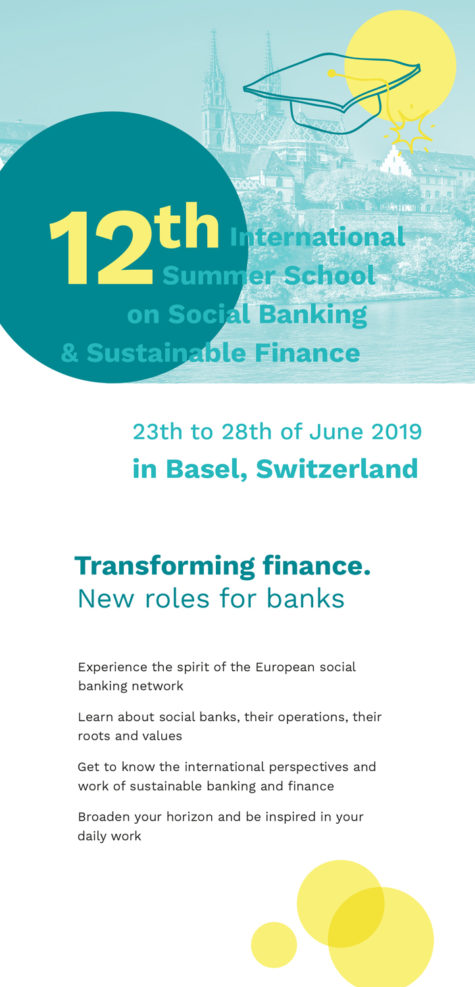 Plakat viser informasjon om sommerskole i Social Banking