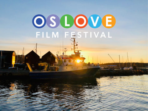 Plakat for Oslove filmfestival. Båt i solnedgang på fjord