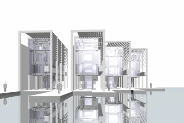 Modell av nye bygninger