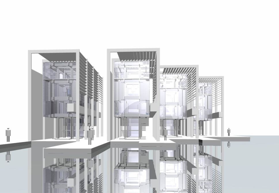 Modell av nye bygninger