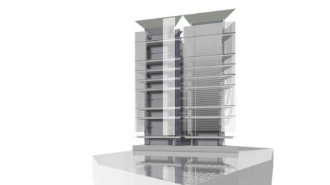 Modell av tårnbygg