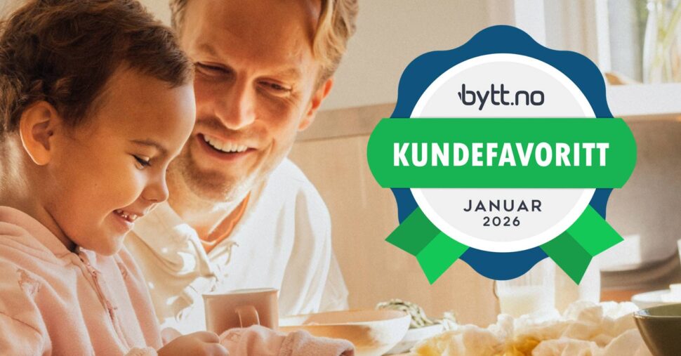 Bilde av far og barn og "Bytt.no" logo/merke
